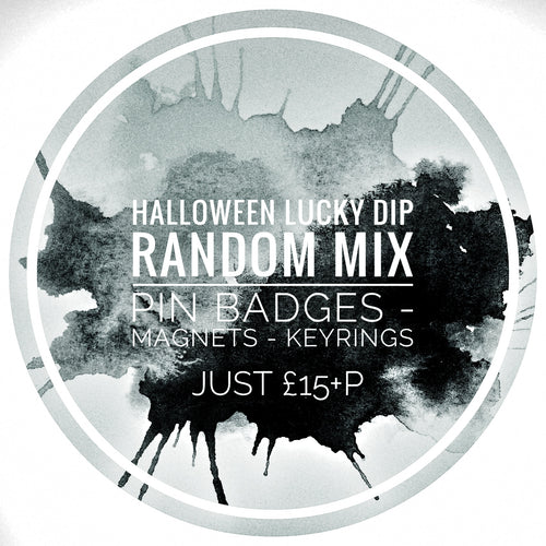 Halloween mystery box - pin badges, magnets, keyrings