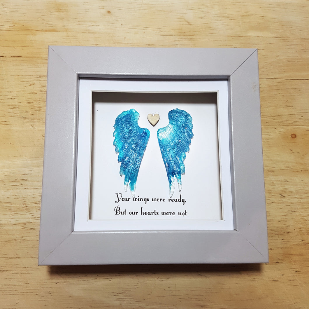Angel wings remembrance resin art