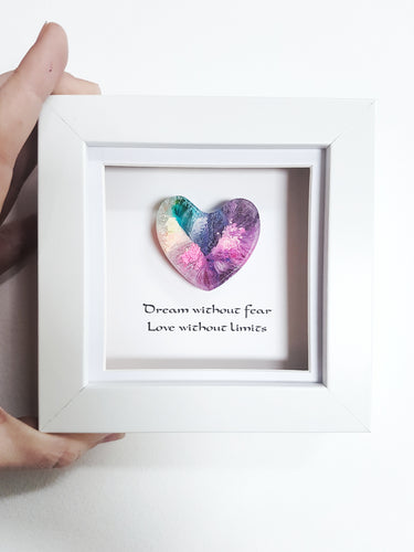 Dream without fear, love without limits resin art, lgbt pride