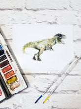 T-Rex Dinosaur Watercolour Wall Art Print