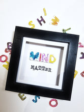 Mind over matter, positive resin word art frame