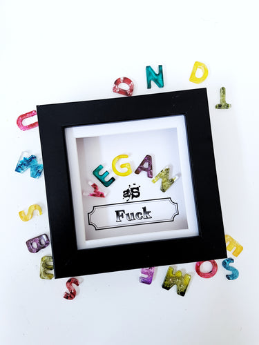 Vegan as fuck resin wall art, funny adult vegan gift