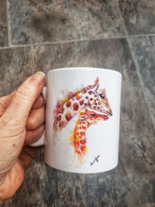 Giraffe and Baby Watercolour Mug