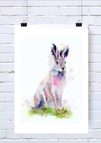 Hare Watercolour Wall Art
