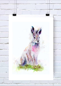 Hare Watercolour Wall Art