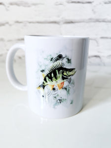Perch watercolour fish mug