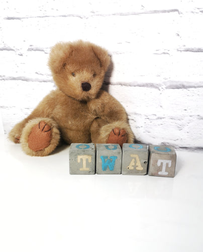 Crude Cubes - adult alphabet concrete sweary blocks