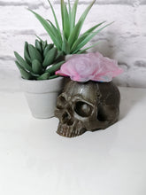 Resin rose skull LED light