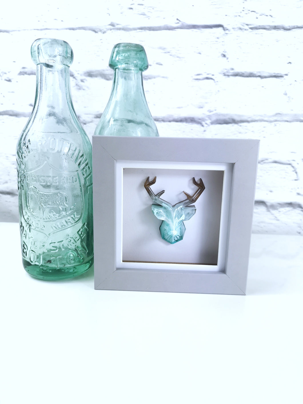 Geometric resin stag art