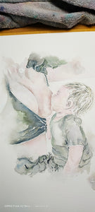 Breastfeeding baby custom watercolour original