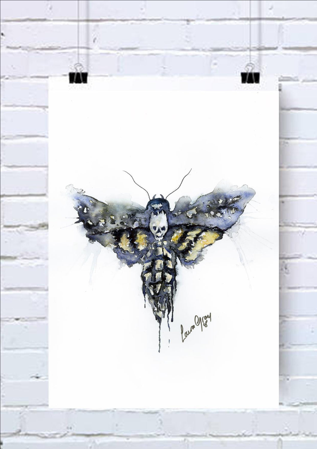 Moth Watercolour Art Print