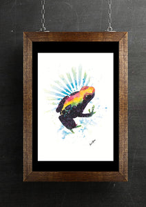 Rainbow Rainforest Frog Watercolour Art Print