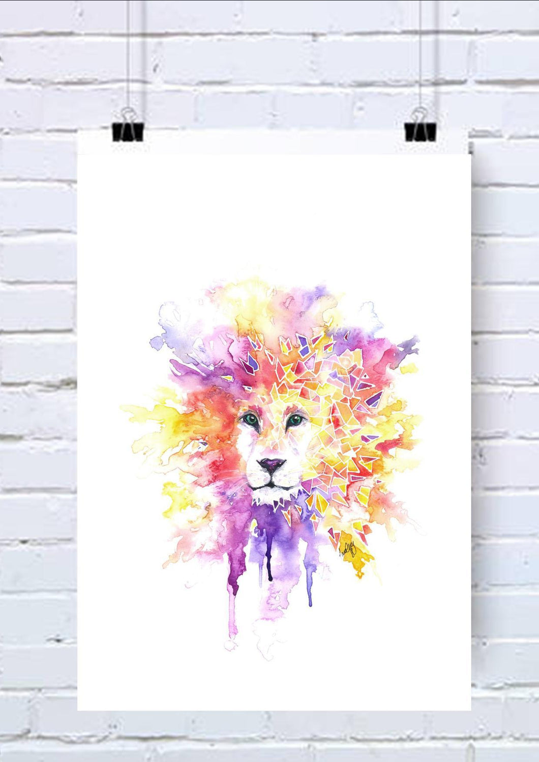 Geometric Lion Watercolour Accessories