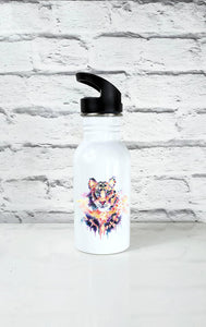 Geometric Tiger Art Handle Water Bottle