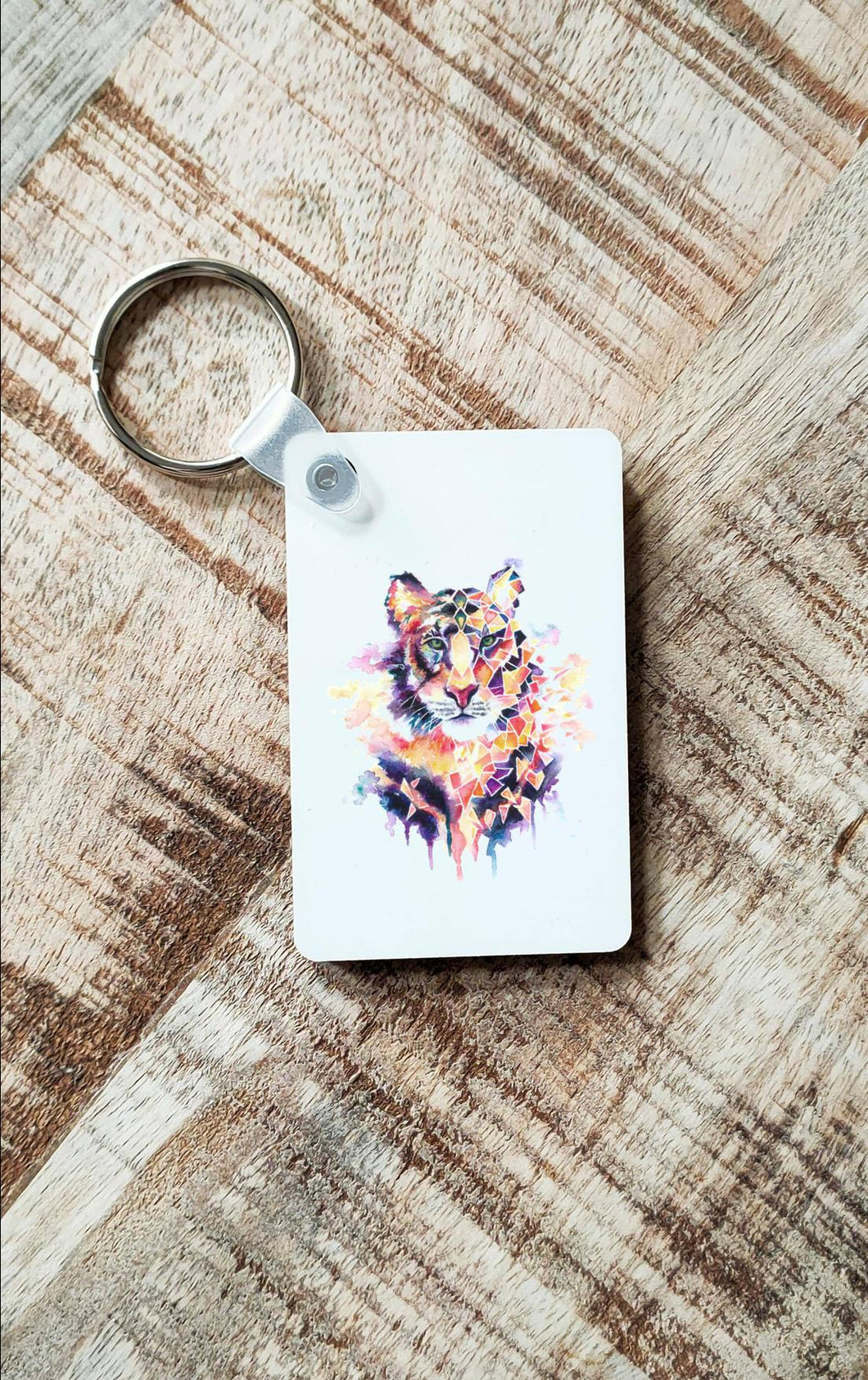 Geometric Key Ring Geometric Tiger Art Keyring | Inkterior β Inkterior Art