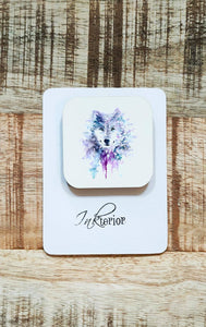 Geometric Wolf Art Magnet