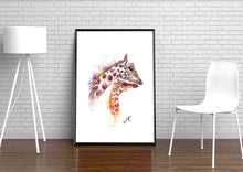 Giraffe and Baby Watercolour Art Print