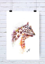 Giraffe and Baby Watercolour Art Print