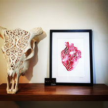 Geometric Anatomical Heart Watercolour Wall Art Print