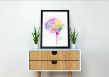 Watercolour brain art print