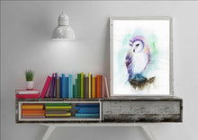 Owl Watercolour Wall Art