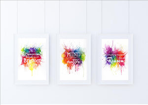 Inspirational wall art print set