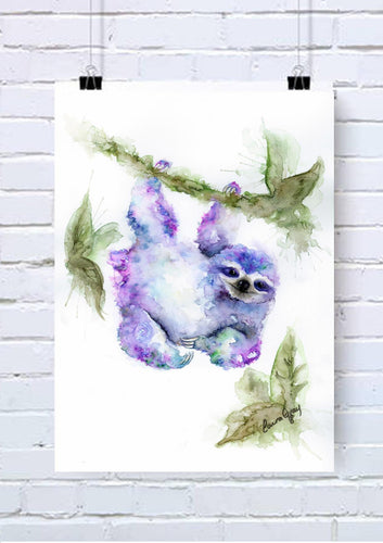 Sloth Watercolour Wall Art