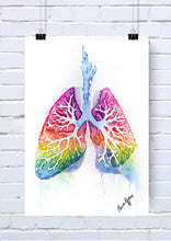 Watercolour lungs art print