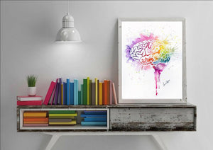 Watercolour brain art print