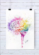Watercolour brain art print