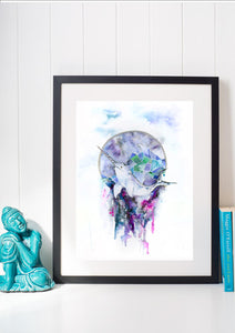 Narwhal watercolour art print