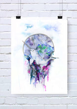 Narwhal watercolour art print