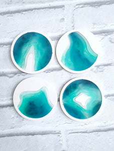 Seascape ocean coasters resin and jesmonite