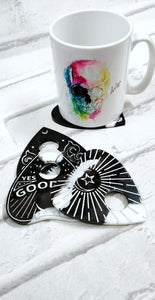 Planchette ouija resin coaster set