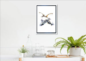 Dinosaur skeleton art print set of 3, T-Rex, Triceratops and Pterodactyl