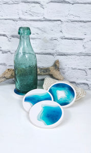 Seascape ocean coasters resin and jesmonite