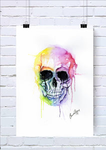 Skull Watercolour Art Print set of 2