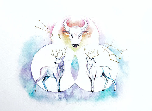 Star sign custom watercolour original